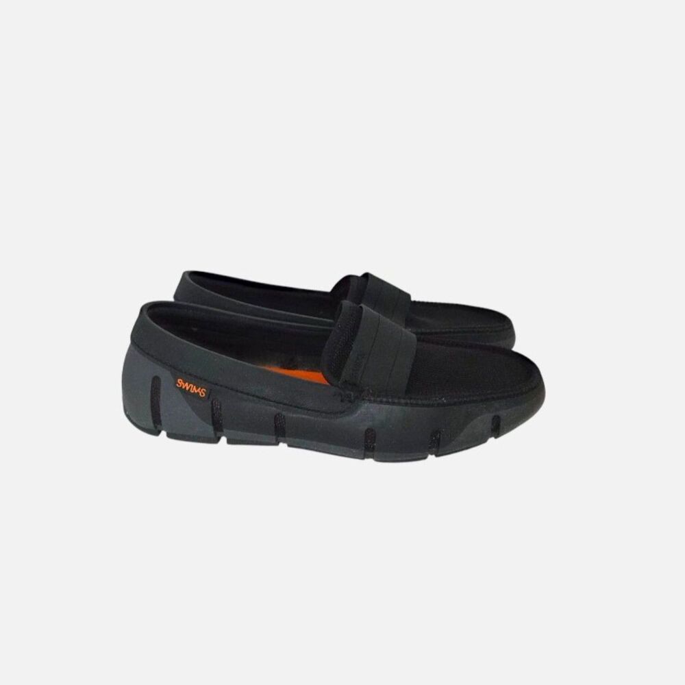 SWIMS Braided Penny Loafer Mens 8 Water Shoe Black Mesh Rubber Slip On Loafers
